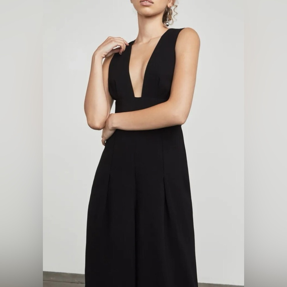 BCBGMaxAzria black plunging v neck jumpsuit